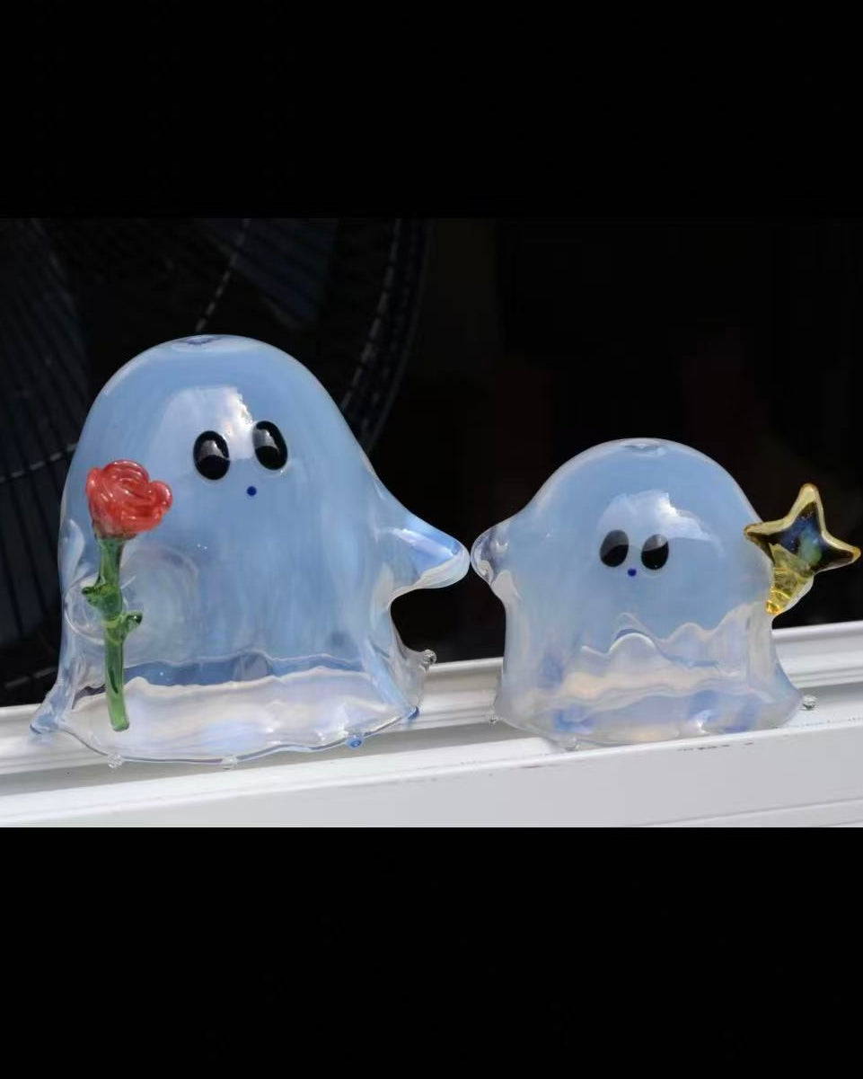 Halloween Ghost Wind Bell – Handmade Glass Art-AmberoOasis×QIZHILI七只璃-Free Worldwide shipping