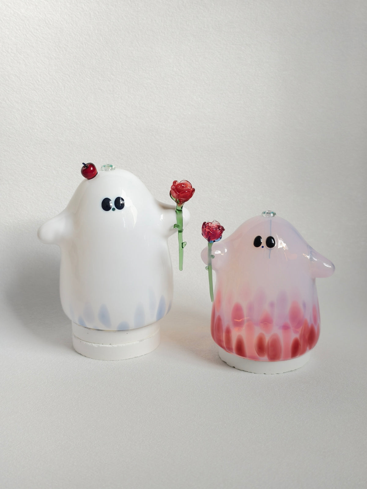 Lámpara de mantequilla de fantasma para Halloween – Decoración de fantasma hecha a mano en vidrio – AmberoOasis×QIZHILI七只璃 – Envío gratuito a todo el mundo