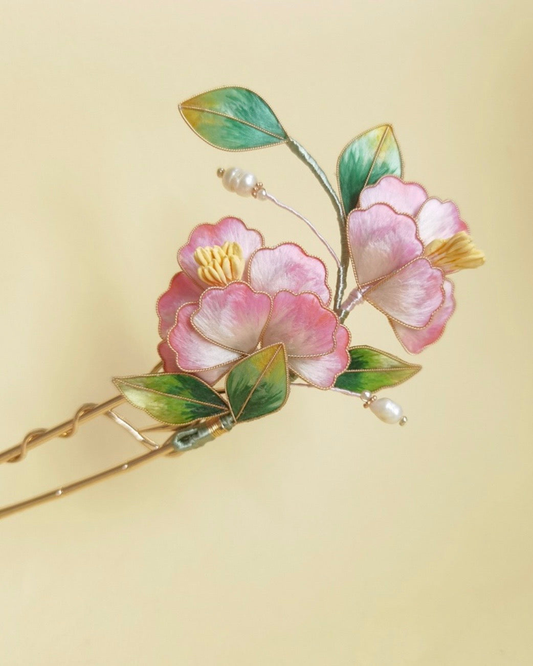 Handmade Aurora Silk Ronghua Hairpin - Ambero Oasis