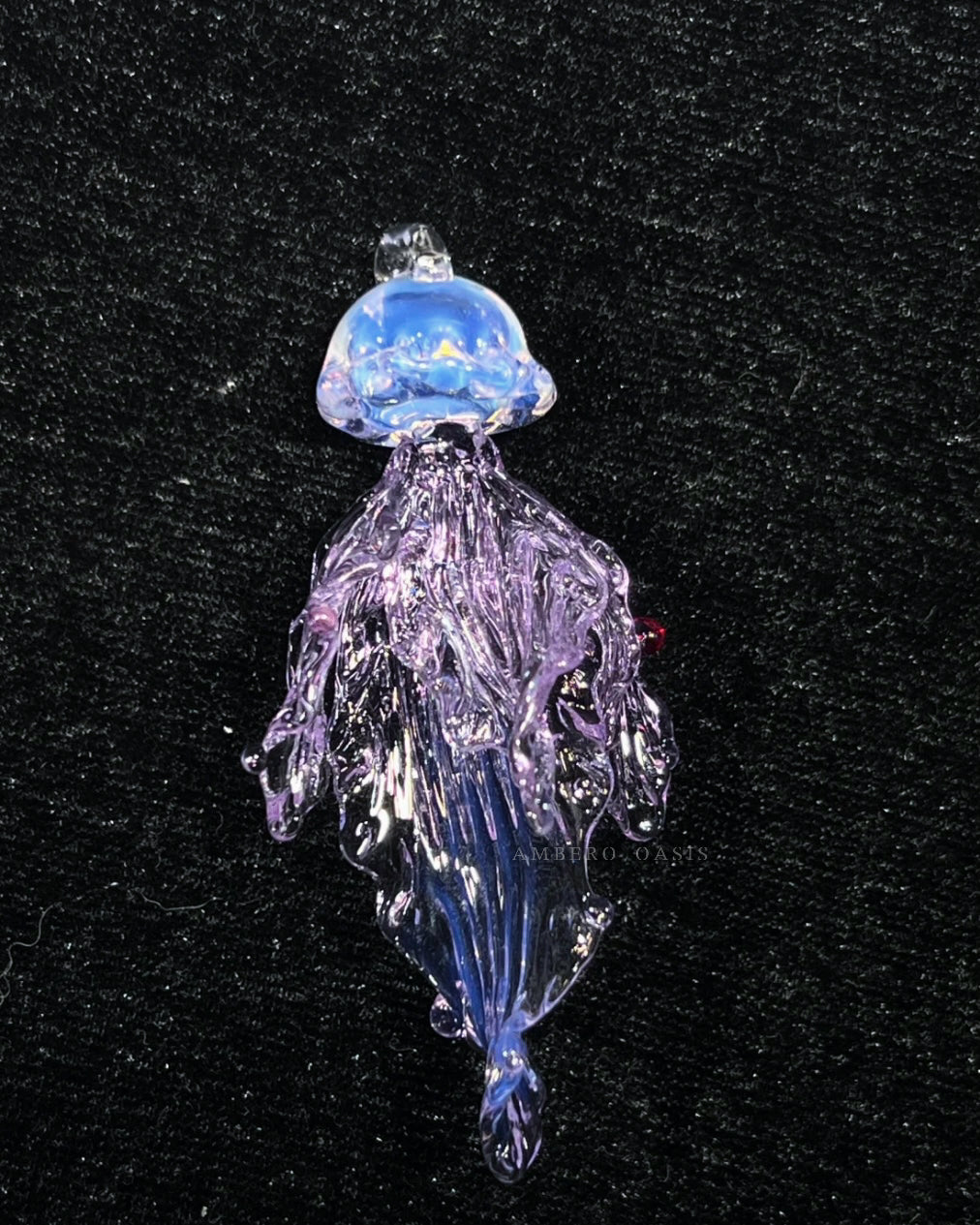 Ethereal Hand-Blown Glass Jellyfish Pendant Necklace (with Titanium Steel Chain)-Ambero Oasis
