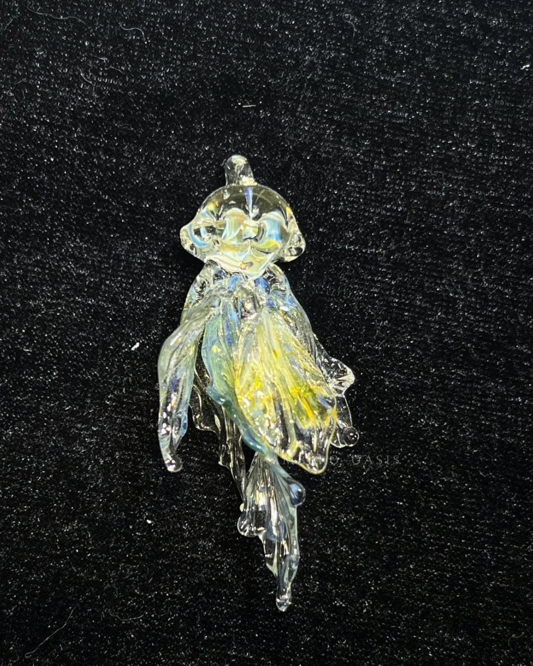 Ethereal Hand-Blown Glass Jellyfish Pendant Necklace (with Titanium Steel Chain)-Ambero Oasis
