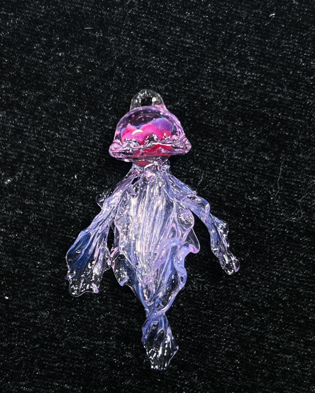 Ethereal Hand-Blown Glass Jellyfish Pendant Necklace (with Titanium Steel Chain)-Ambero Oasis