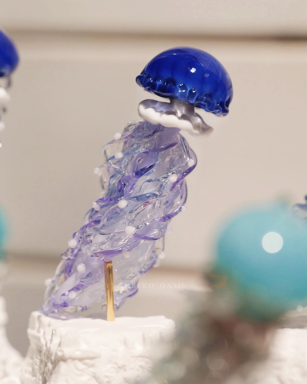 Ocean Blue Series: Hand-Blown Glass Jellyfish Blind Box-Ambero Oasis