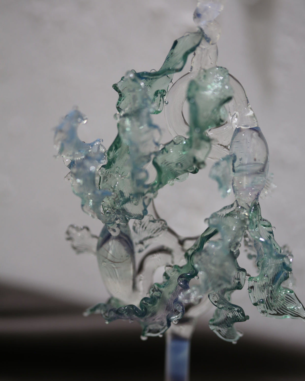 Zodiac Pisces decor - artistic high-foot glass candle holder for astrology lovers.