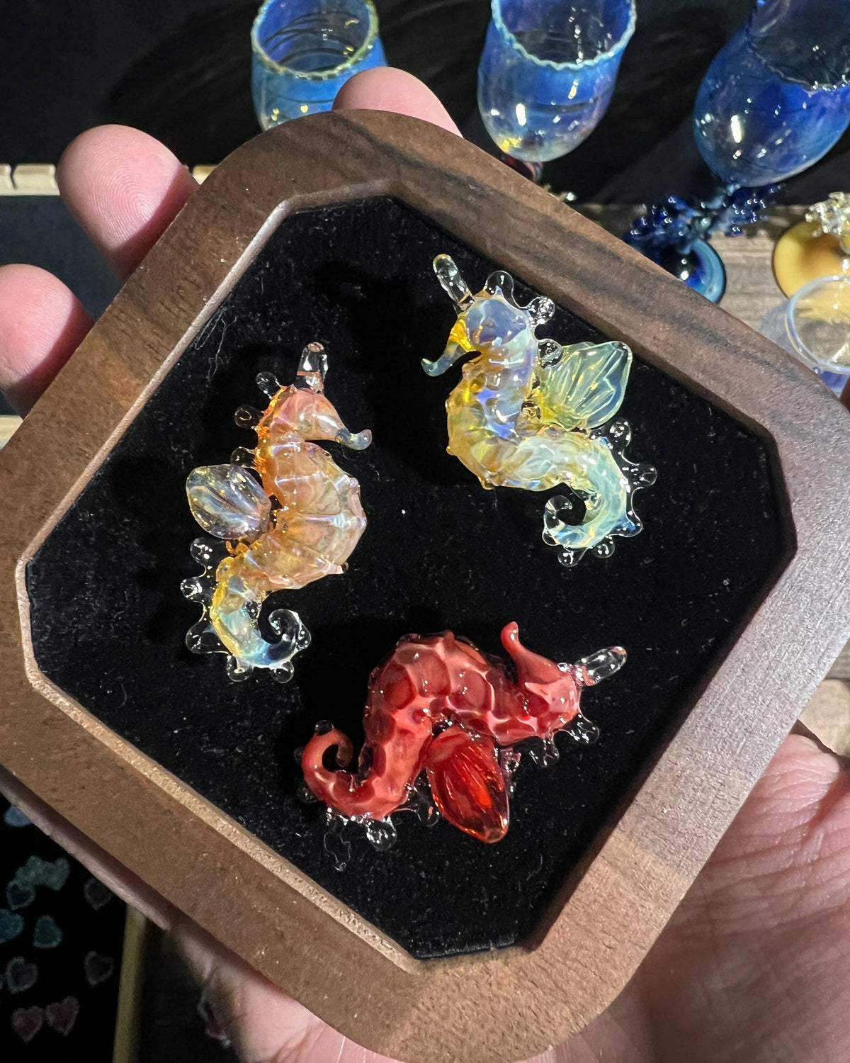 handmade lampwork glass seahorse pendant necklaces 