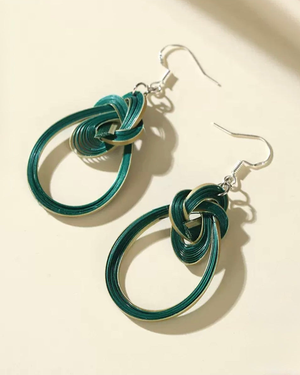 Bamboo Whisper-Handmade Bamboo Weaving Earrings, Chinese Intangible Heritage Dangle Earrings -Ambero Oasis