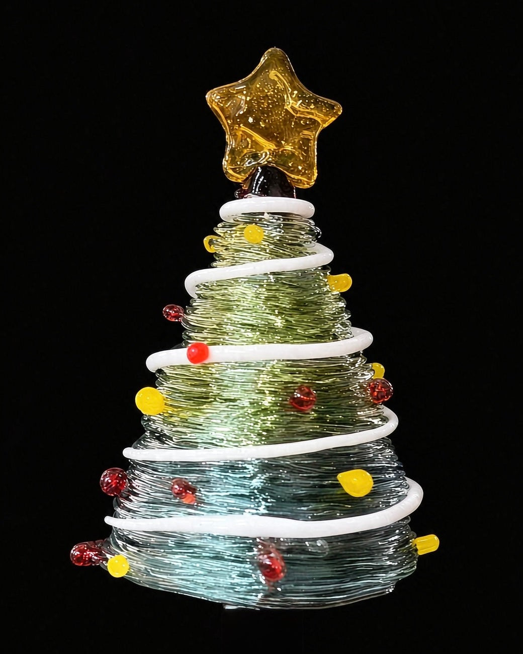 holiday decor - Handblown lampwork glass Christmas tree