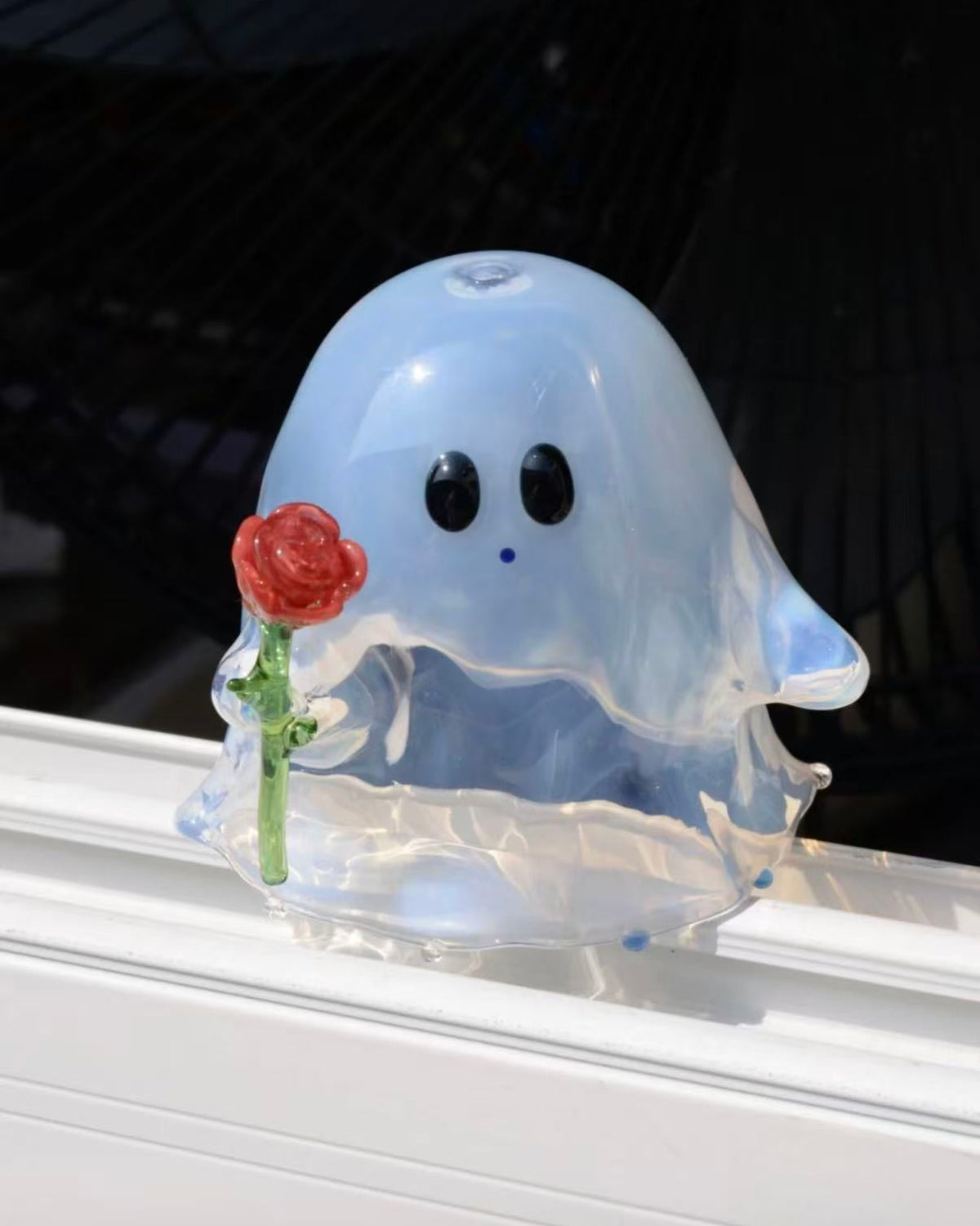 Halloween Ghost Wind Bell – Handmade Glass Art-AmberoOasis×QIZHILI七只璃-Free Worldwide shipping
