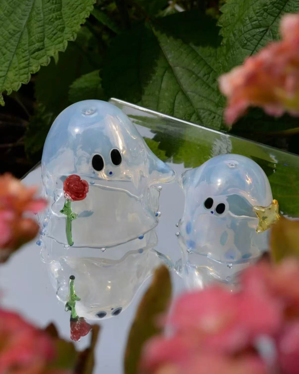 Halloween Ghost Wind Bell – Handmade Glass Art-AmberoOasis×QIZHILI七只璃-Free Worldwide shipping